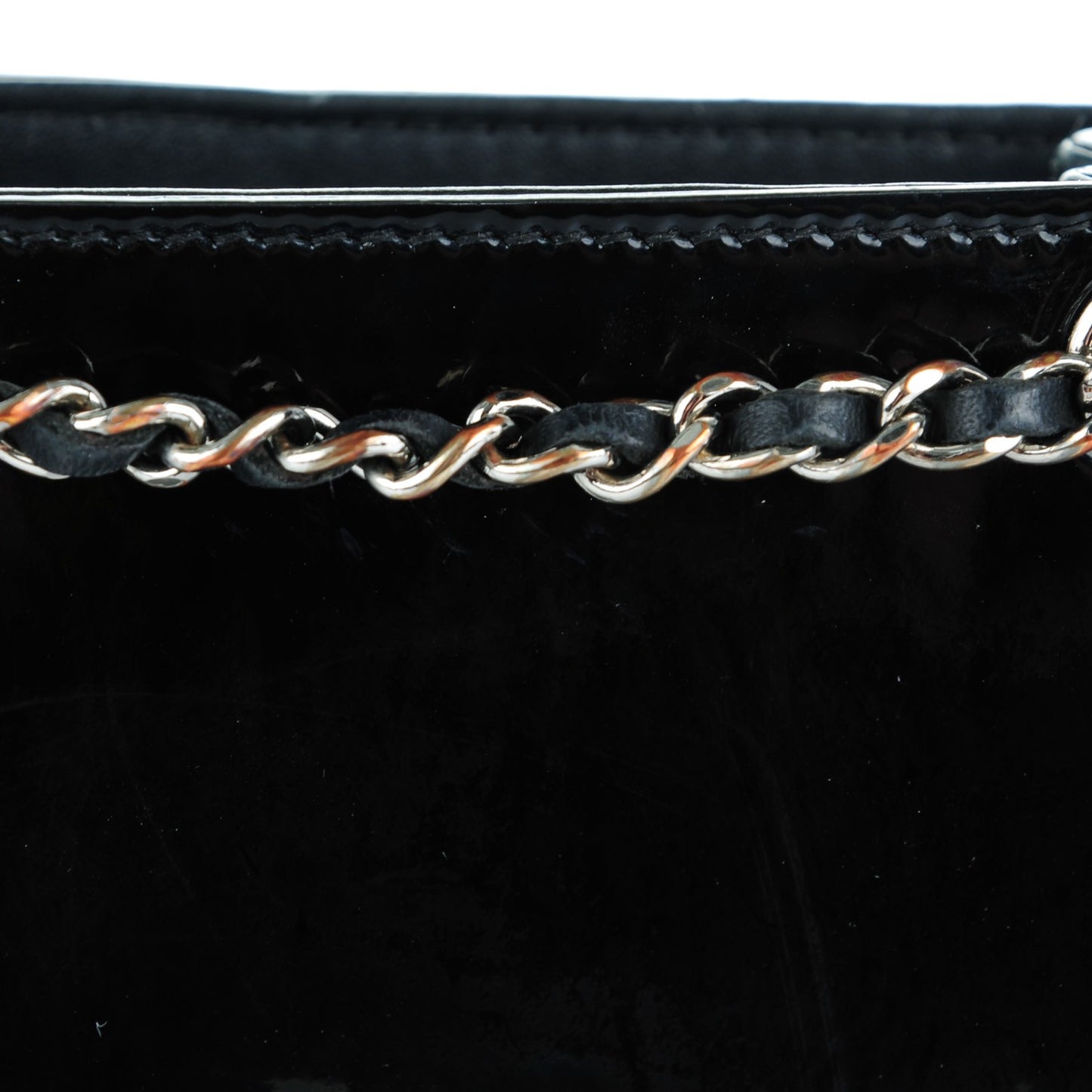 Patent CC Phone Holder Crossbody Black