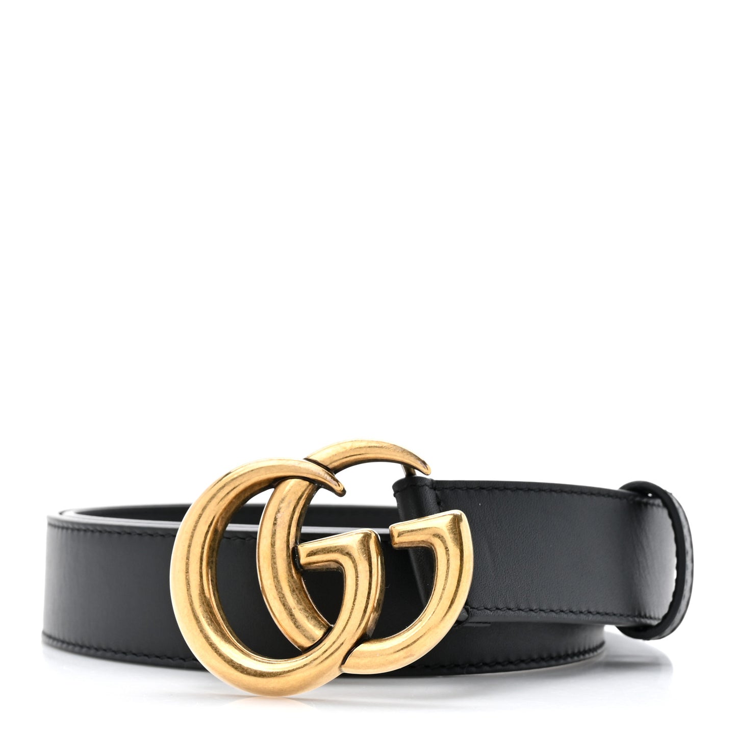 Moon Calfskin Double G 30mm Belt 80 32 Black