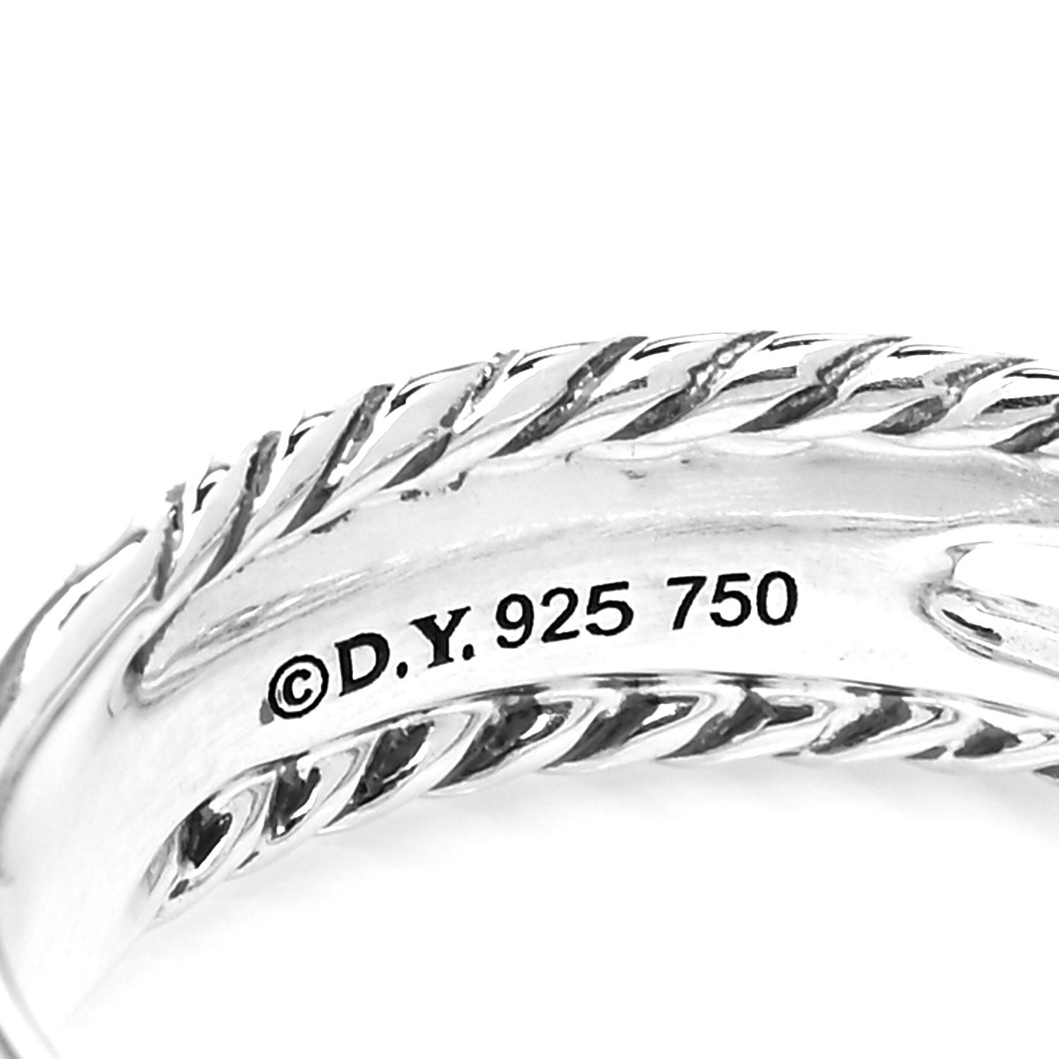 David Yurman Sterling Silver 18K Yellow Gold 6mm X Crossover Ring 54 7 4 of 4