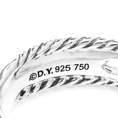 David Yurman Sterling Silver 18K Yellow Gold 6mm X Crossover Ring 54 7 4 of 4