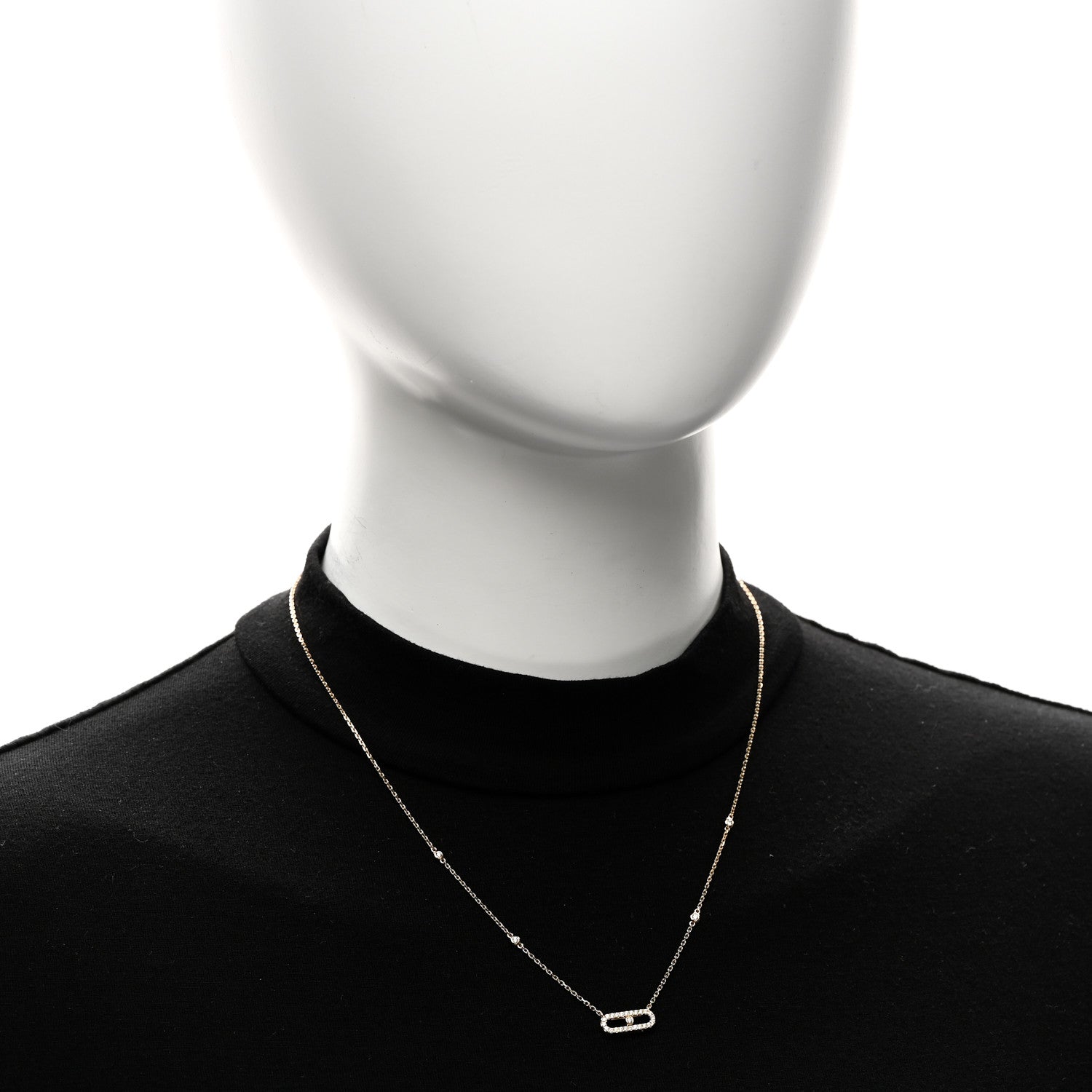 Messika 18K Yellow Gold Diamond Move Uno Pave Necklace 2 of 5
