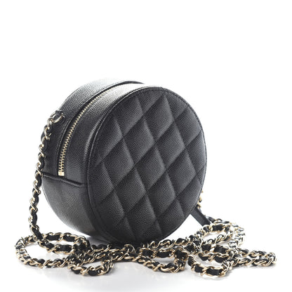 Chanel Caviar Quilted Round Clutch With Chain Black 3 of 9