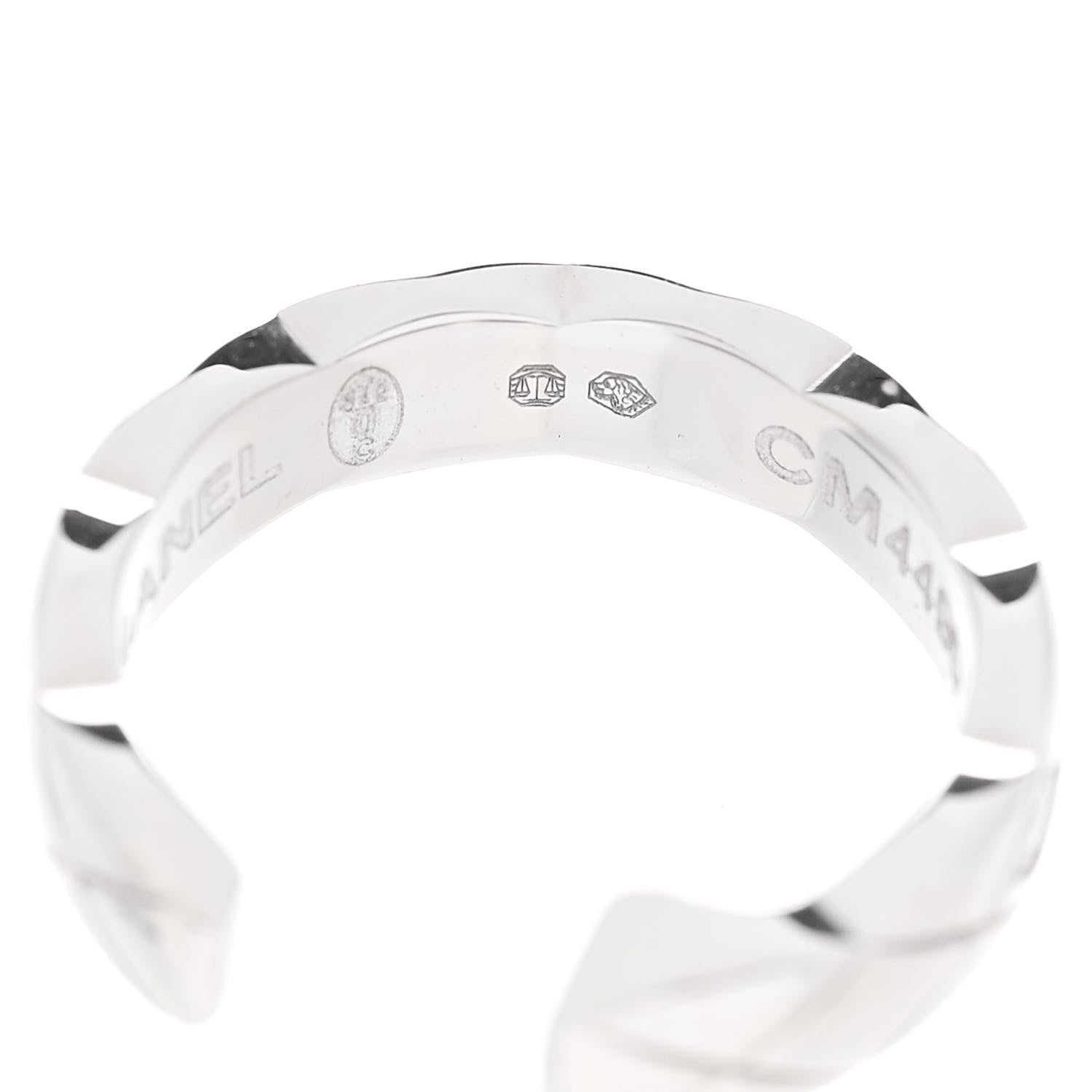 Chanel 18K White Gold Diamond Coco Crush Single Ear Cuff Earring 4 of 5