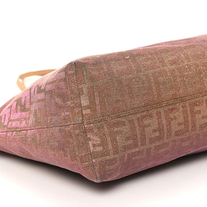 Fendi Metallic Lurex Zucca Medium Roll Tote Arancio 9 of 12