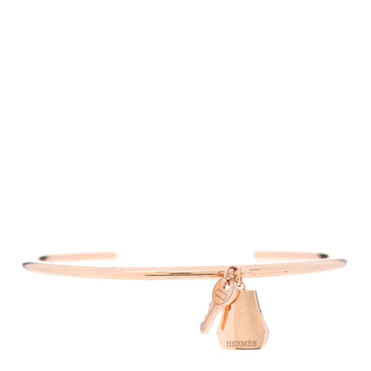 Hermes 18K Rose Gold TPM Kelly Clochette Cuff Bracelet ST 1 of 6