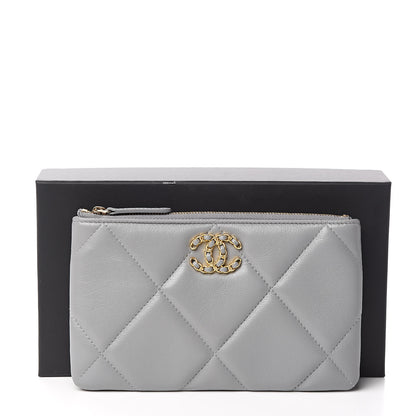 Chanel Goatskin Quilted 19 Cosmetic Case Grey 8 of 8