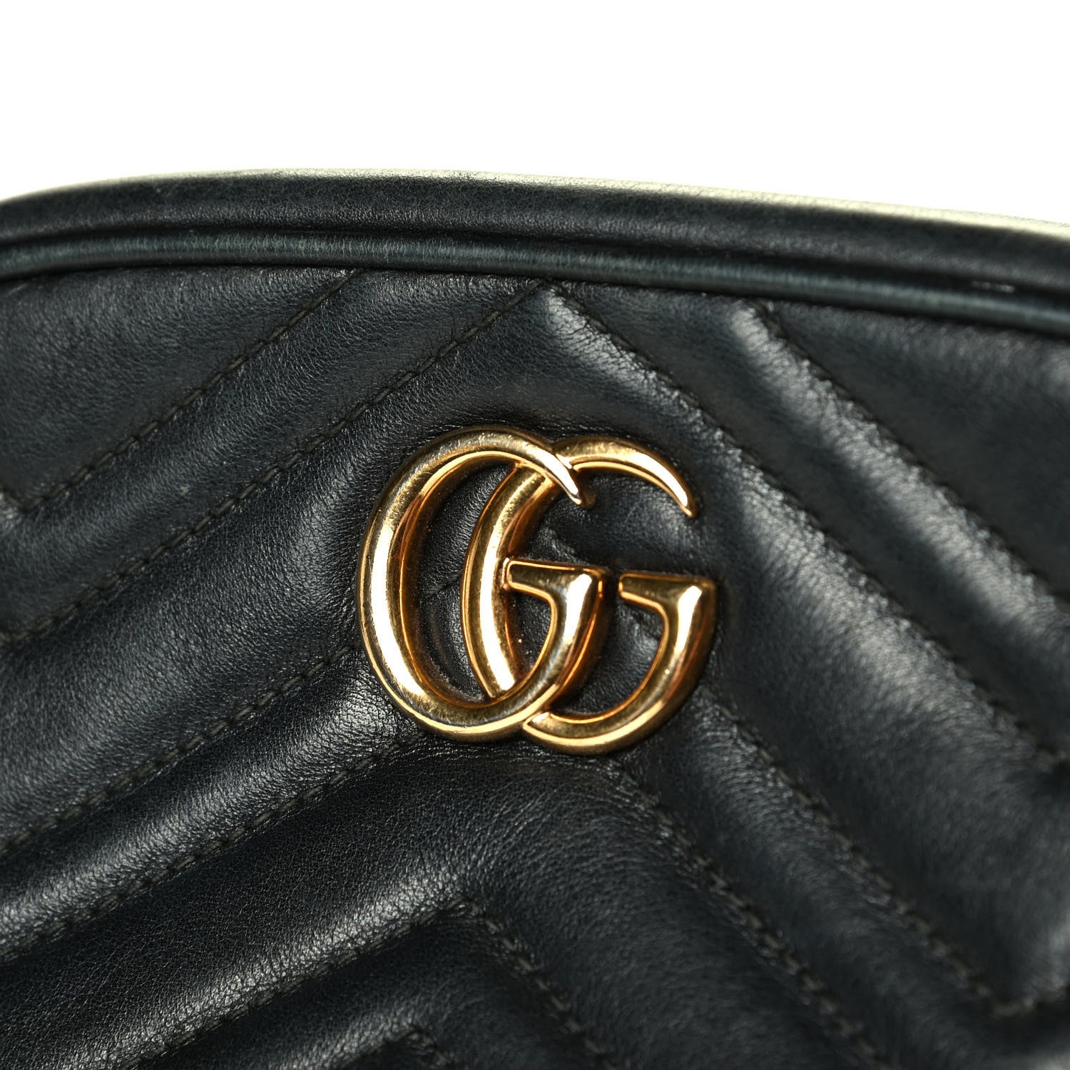 Gucci Calfskin Matelasse Mini GG Marmont Chain Shoulder Bag Black 8 of 8