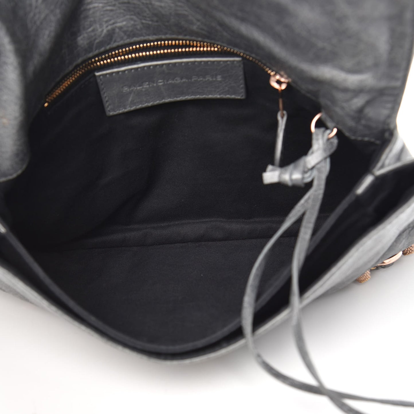 Agneau Giant 12 Rose Gold Hardware Envelope Clutch Gris Tarmac