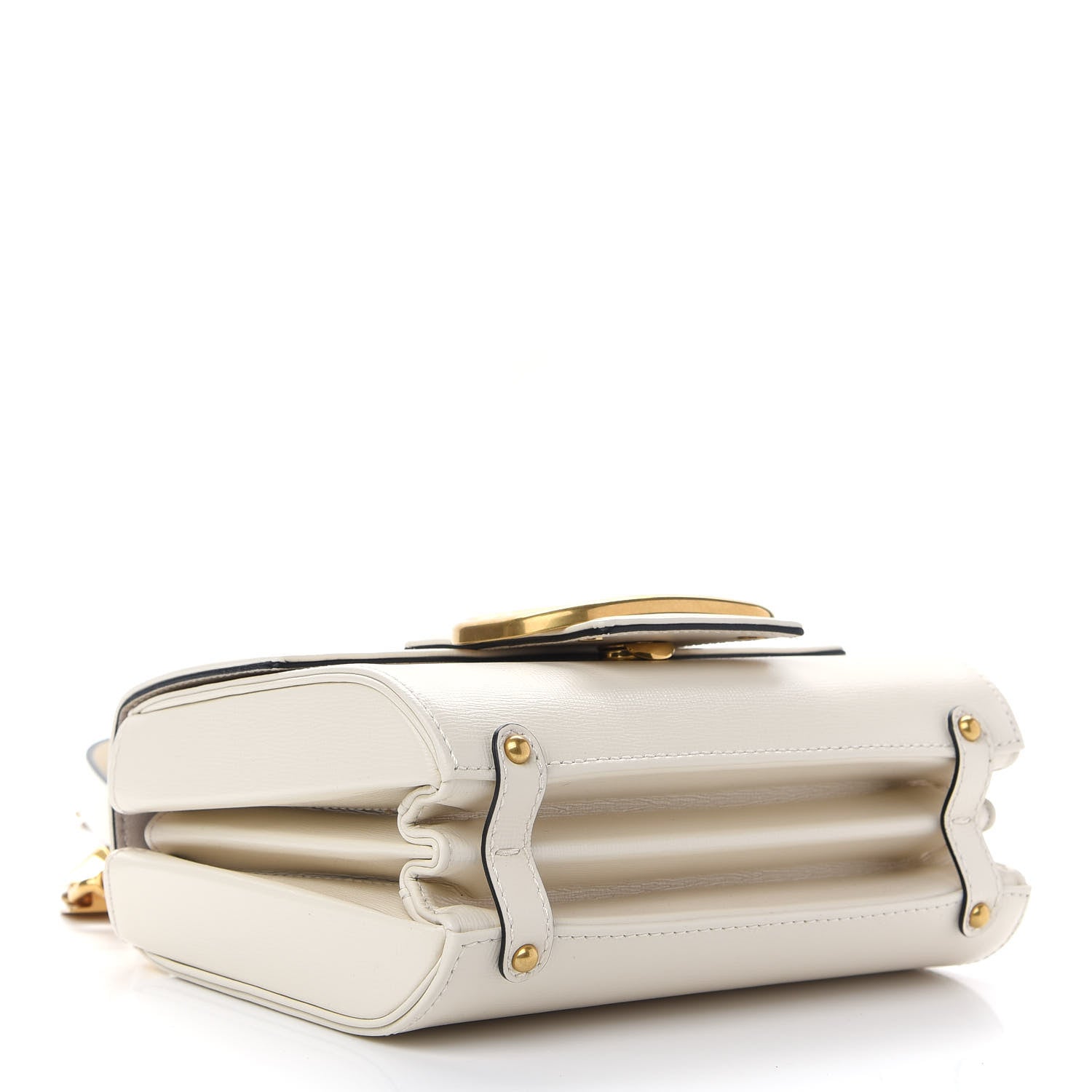 Valentino Garavani Grainy Calfskin VLogo Stud Sign Shoulder Bag Light Ivory 4 of 8