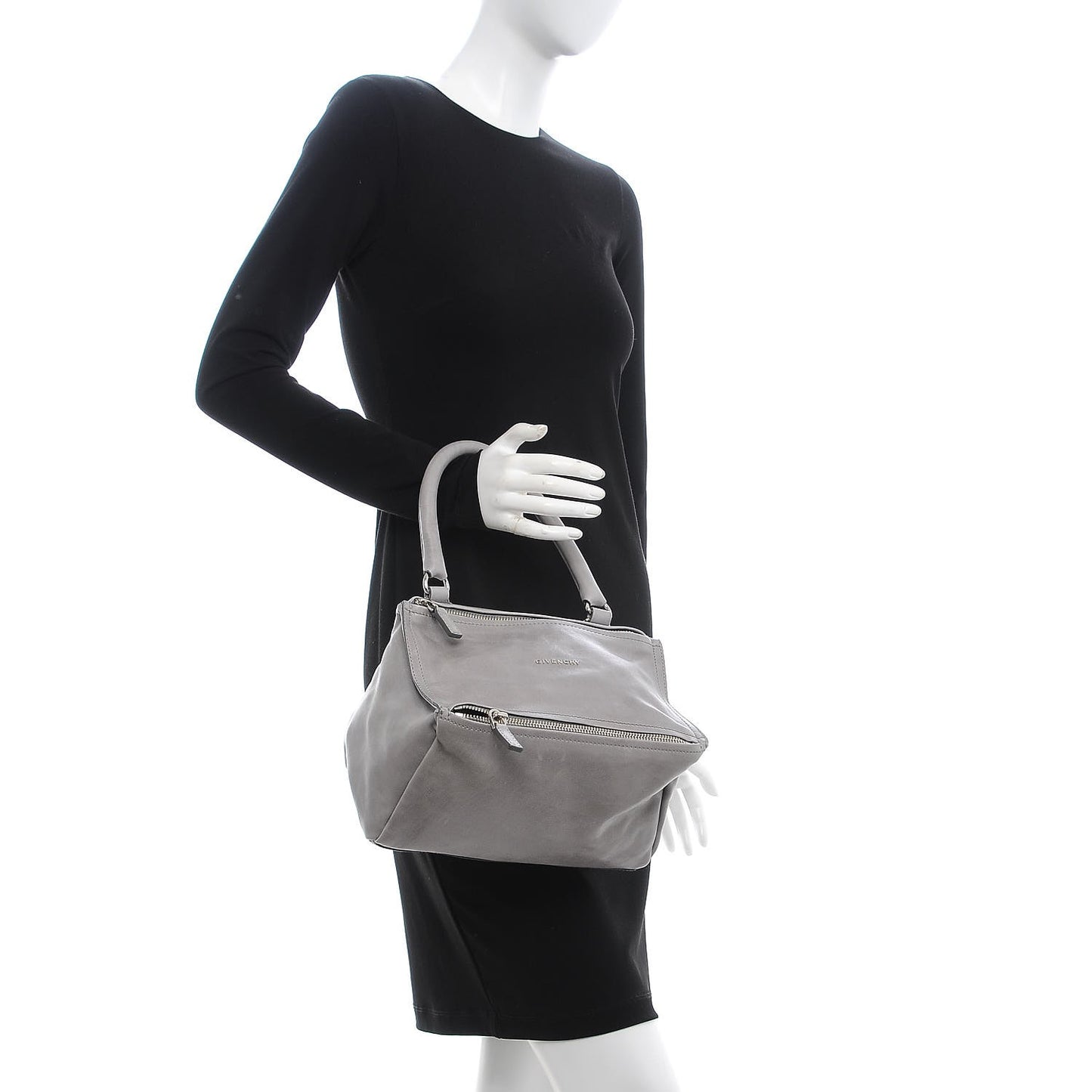 Calfskin Small Pandora Pearl Grey