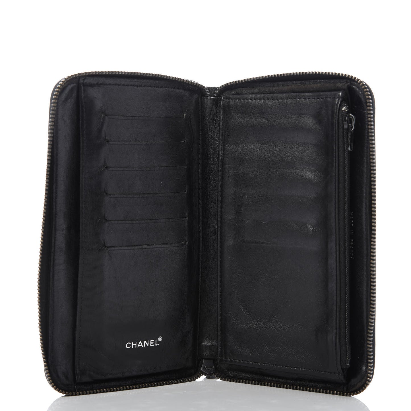 Nylon Travel Zip Around Wallet Black