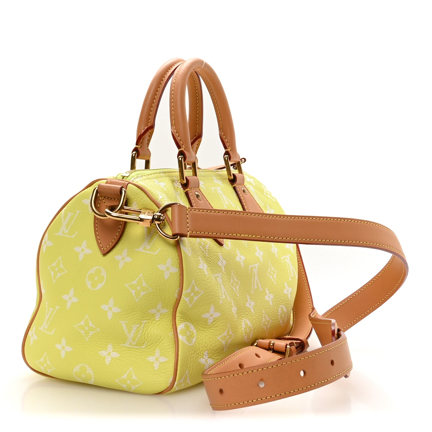 Calfskin Monogram Speedy P9 Bandouliere 25 Lemonade Yellow