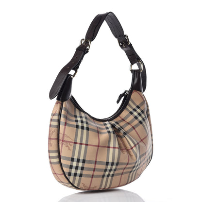 Burberry Haymarket Check Hobo Brown 3 of 11