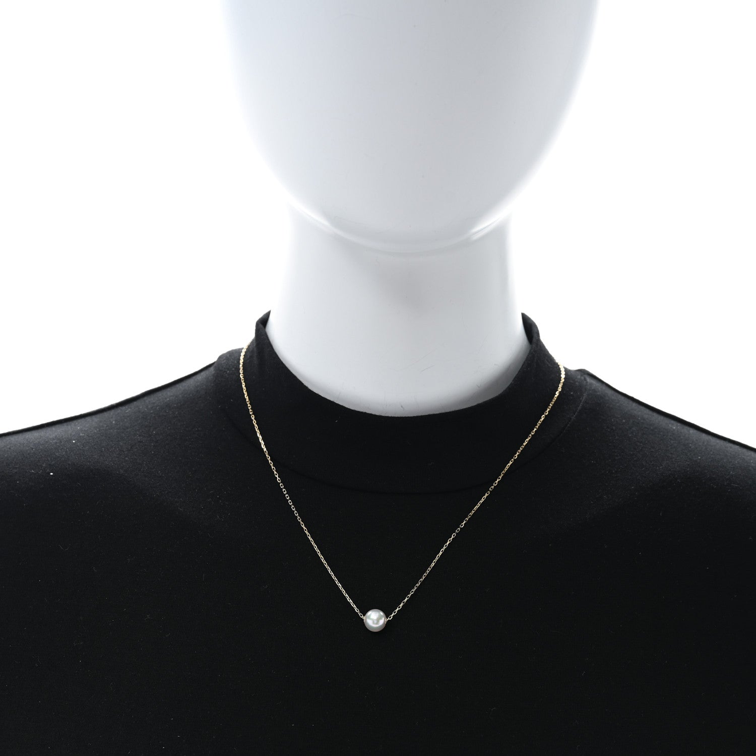 Mikimoto 18K Yellow Gold Akoya Pearl 8mm Pendant Necklace 3 of 5