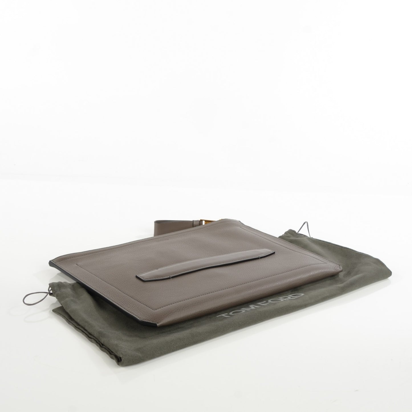 Pebbled Calfskin Document Case Grey