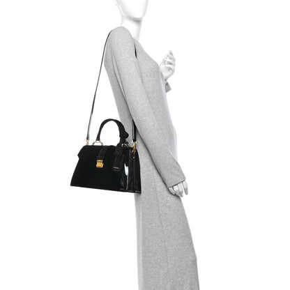 Miu Miu Velluto Vernice Madras Top Handle Bag Black 2 of 11