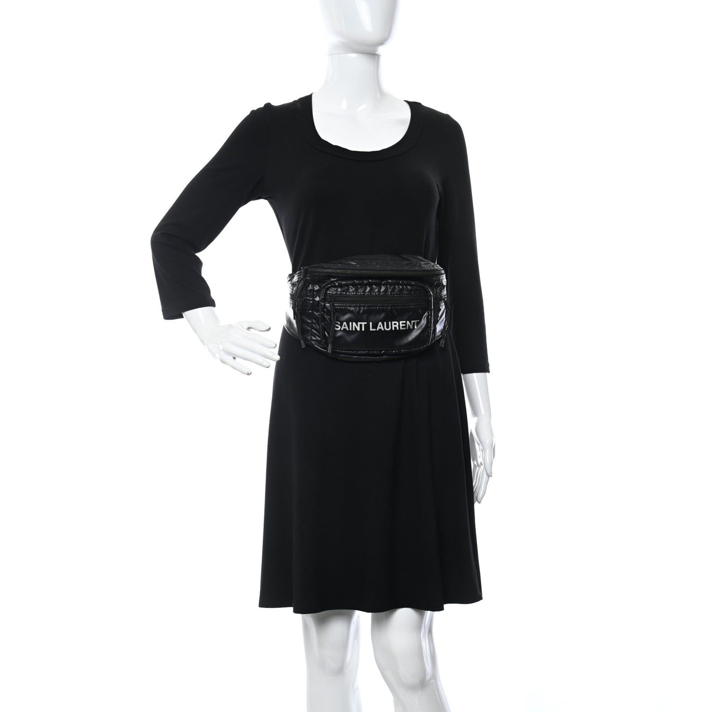 Nylon Logo Ripstop Body Belt Bag Black