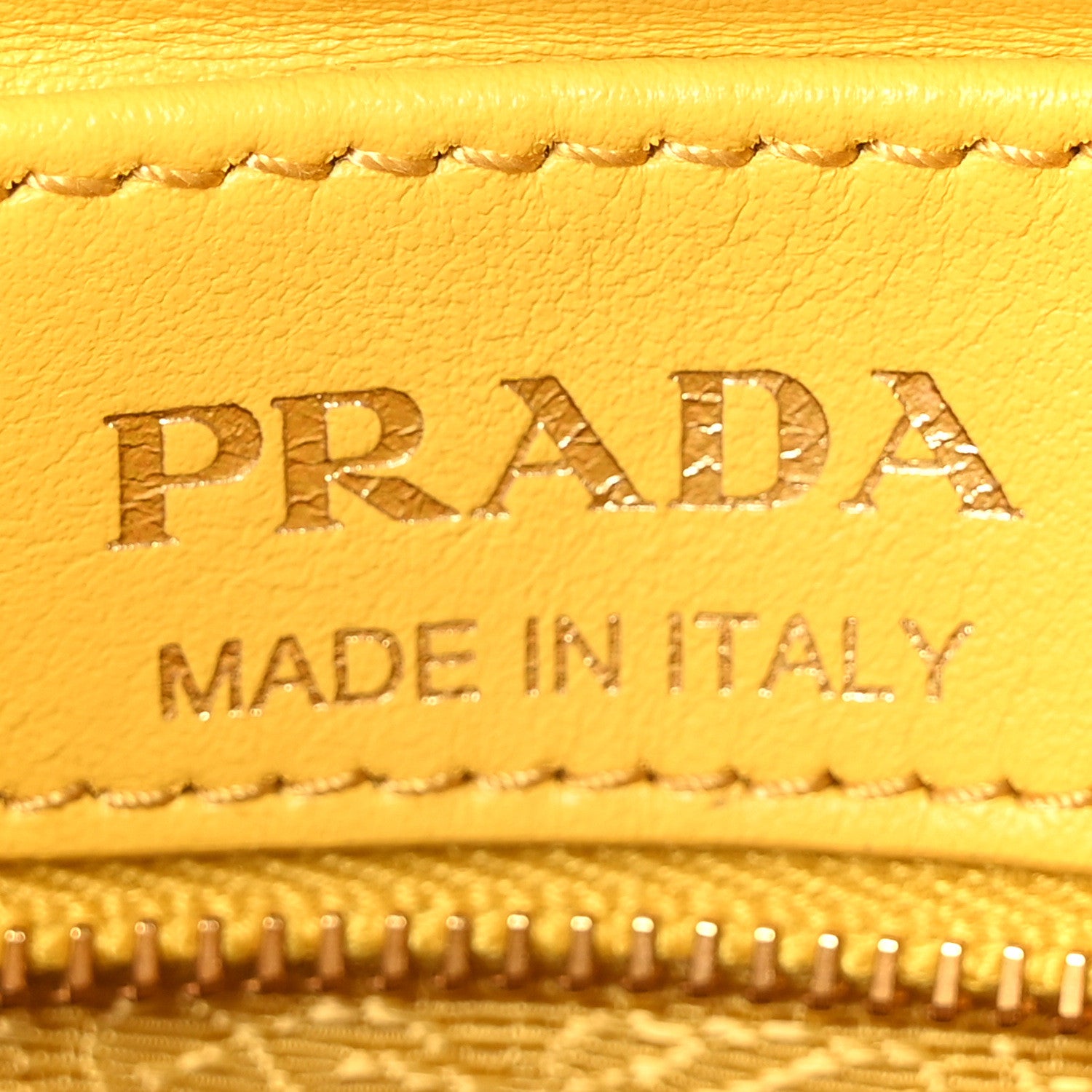 Prada Soft Calfskin Impunture Diagramme Top Handle Chain Crossbody Bag Soleil 6 of 10