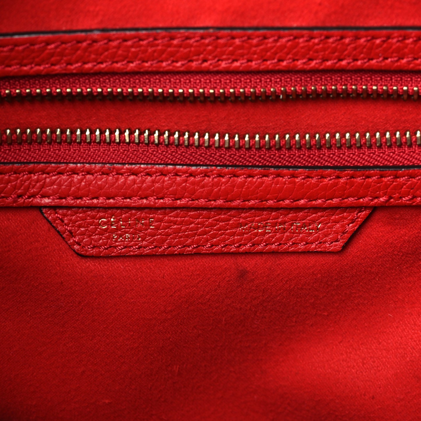 Drummed Calfskin Mini Luggage Coquelicot