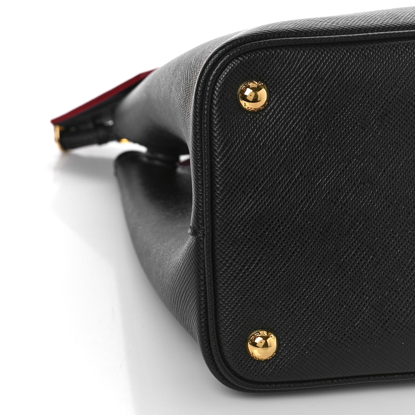 Saffiano Cuir Medium Double Bag Black Fuoco