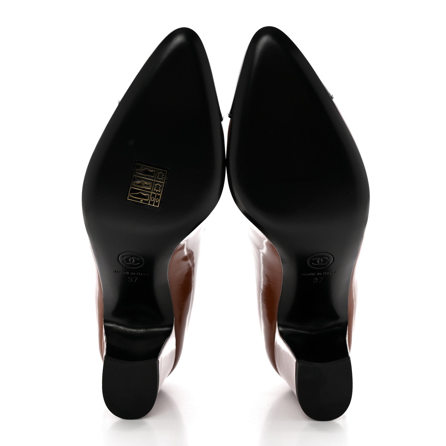 Chanel Patent Calfskin Pumps 37 Brown 5 of 10