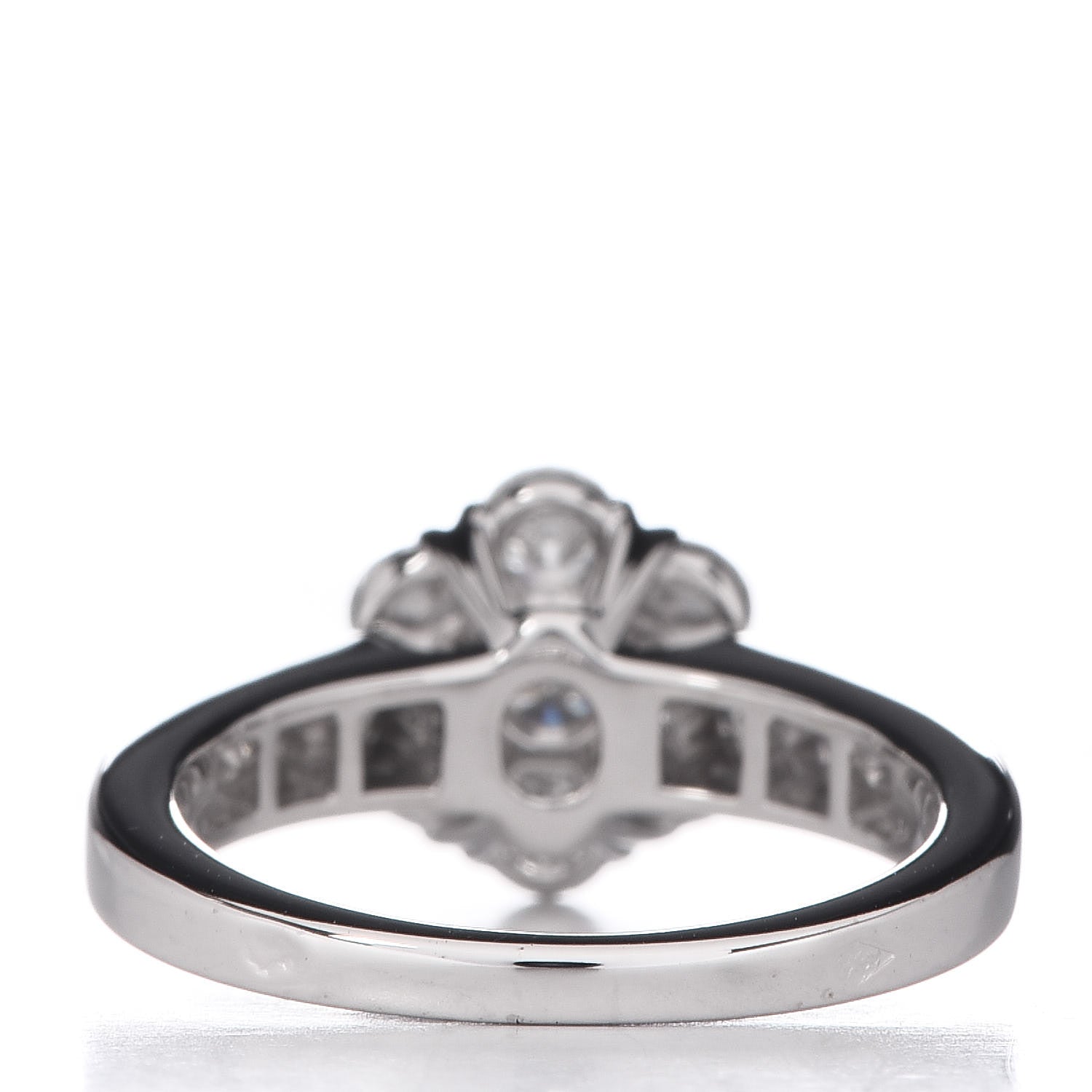Van Cleef & Arpels 18K White Gold Diamond Large Fleurette Ring 49 4.75 4 of 7