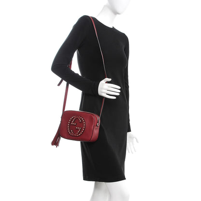 Gucci Pebbled Calfskin Studded Small Soho Disco Bag Soft Burgundy 2 of 7