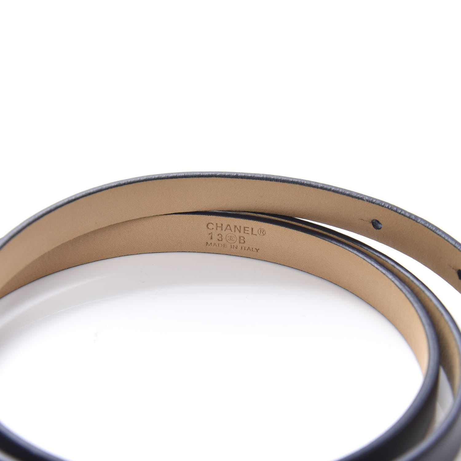 Chanel Calfskin Pearl CC Belt 85 34 Navy 5 of 5