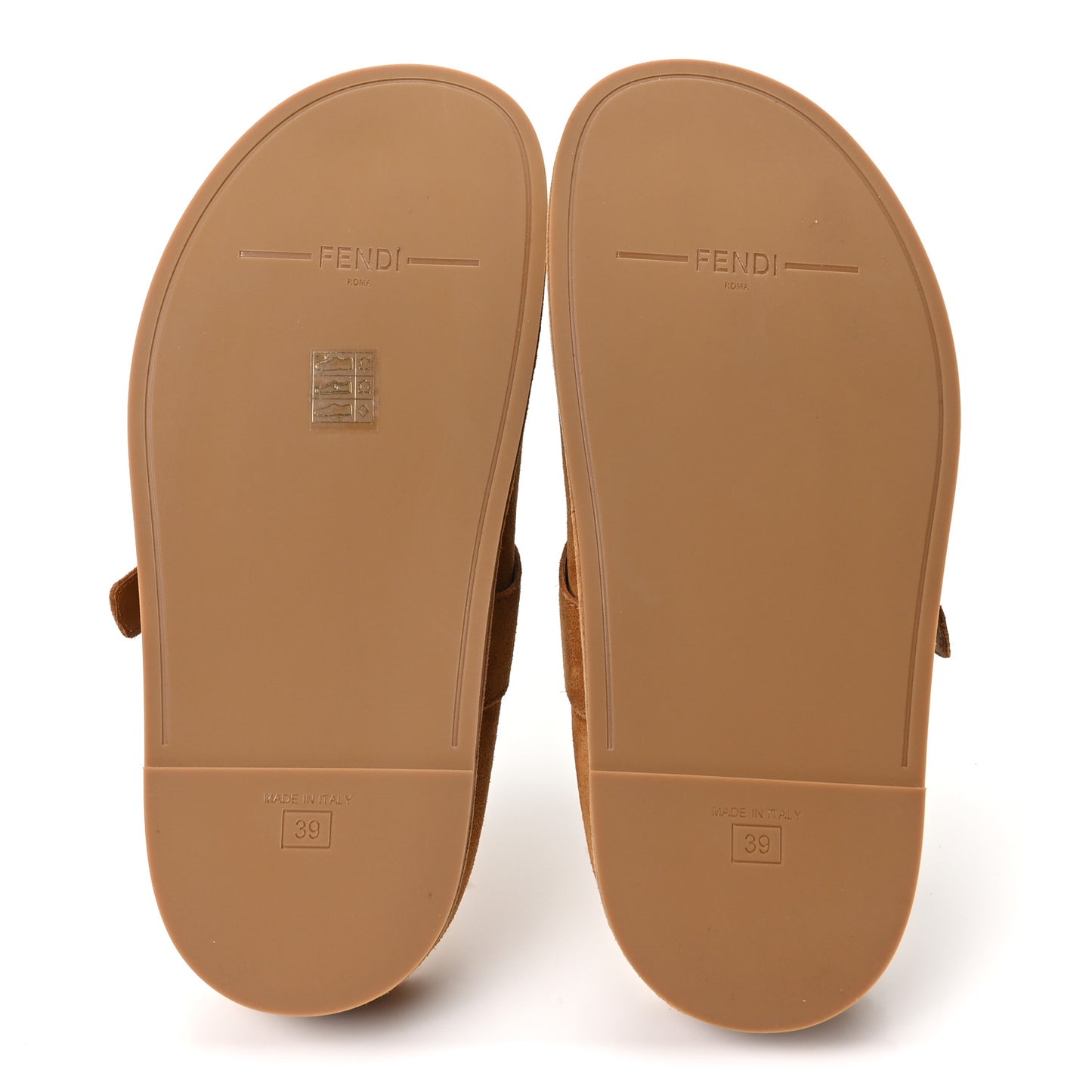 Suede Shearling Fendi Feel Buckled Clogs 39 Caramel Latte