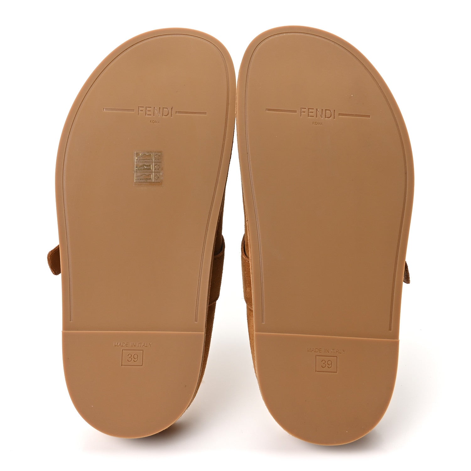Fendi Suede Shearling Fendi Feel Buckled Clogs 39 Caramel Latte 6 of 9