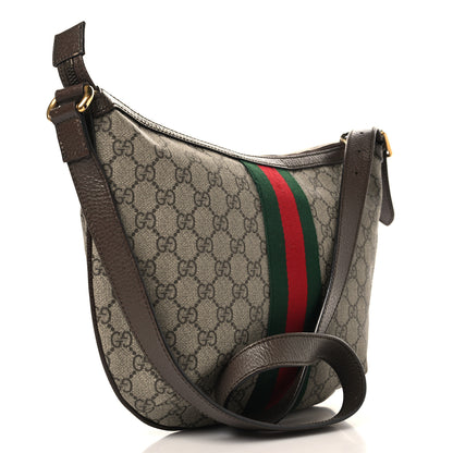 Gucci GG Supreme Monogram Web Small Ophidia Half Moon Hobo Brown 3 of 11