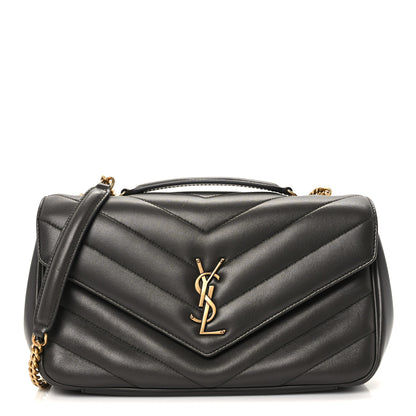 Saint Laurent Lambskin Chevron Quilted Medium Loulou Urban Grey 1 of 12
