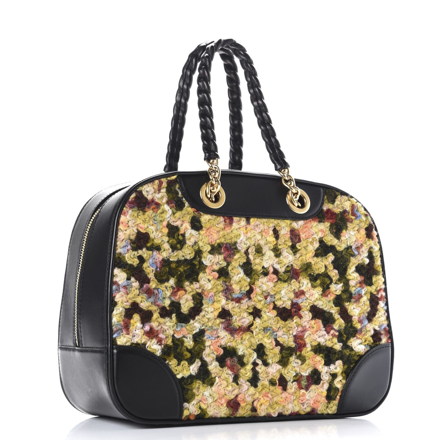 Tweed Calfskin Bowling Vanity Black Multicolor