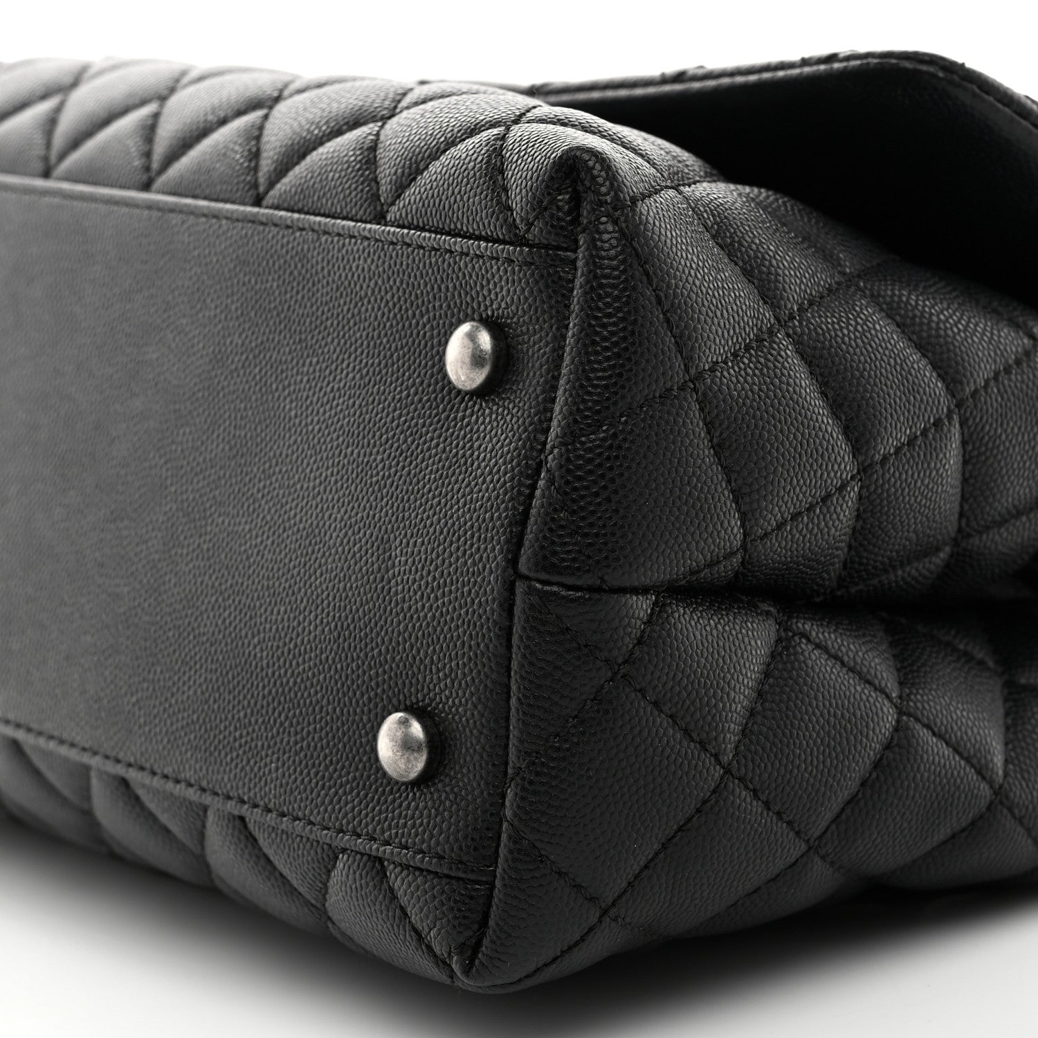 Chanel Caviar Lizard Embossed Quilted Small Coco Handle Flap Black 10 of 10