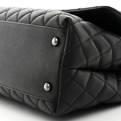 Chanel Caviar Lizard Embossed Quilted Small Coco Handle Flap Black 10 of 10