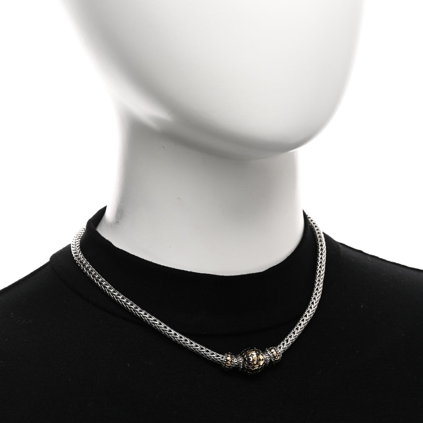 Sterling Silver 18K Yellow Gold Dot Classic Chain Necklace