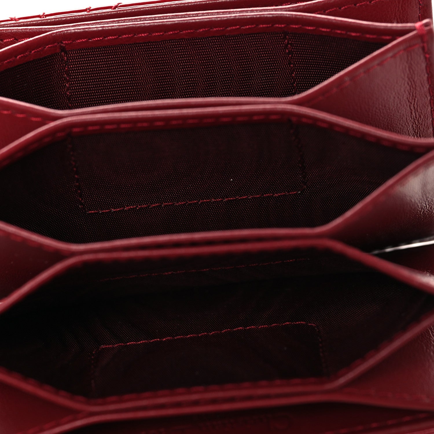 Christian Dior Patent Cannage Lady Dior 5-Gusset Card Holder Rouge
