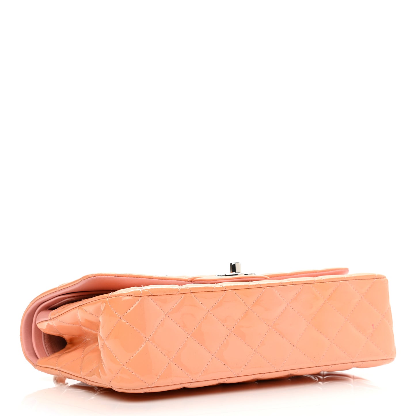 Patent Quilted Medium Double Flap Light Pink