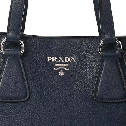 Prada Vitello Phenix Top Handle Bag Baltico 7 of 9