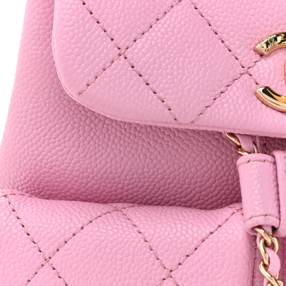Chanel Shiny Caviar Quilted Small Duma Pockets Drawstring Backpack Lilac 8 of 11