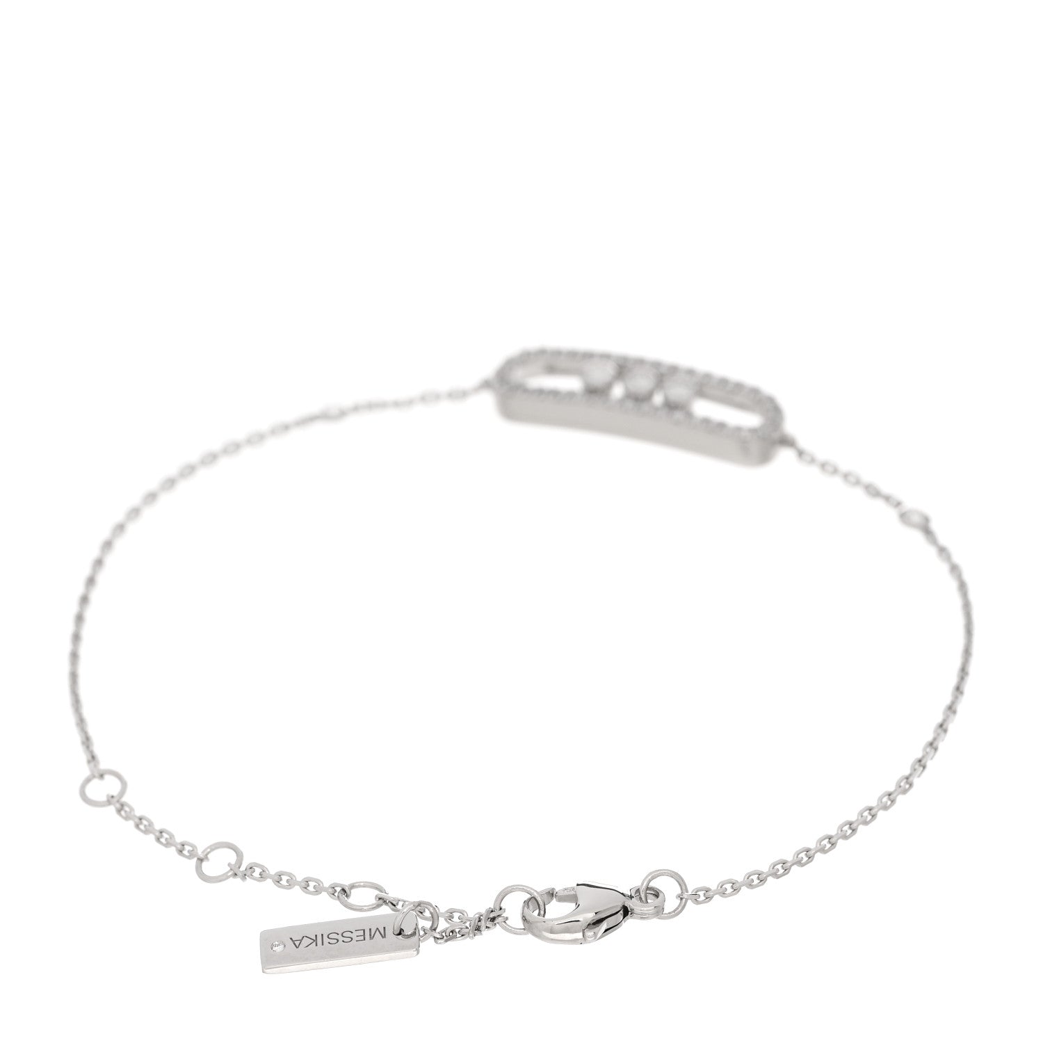 Messika 18K White Gold Diamond Classic Baby Move Pave Bracelet 2 of 4