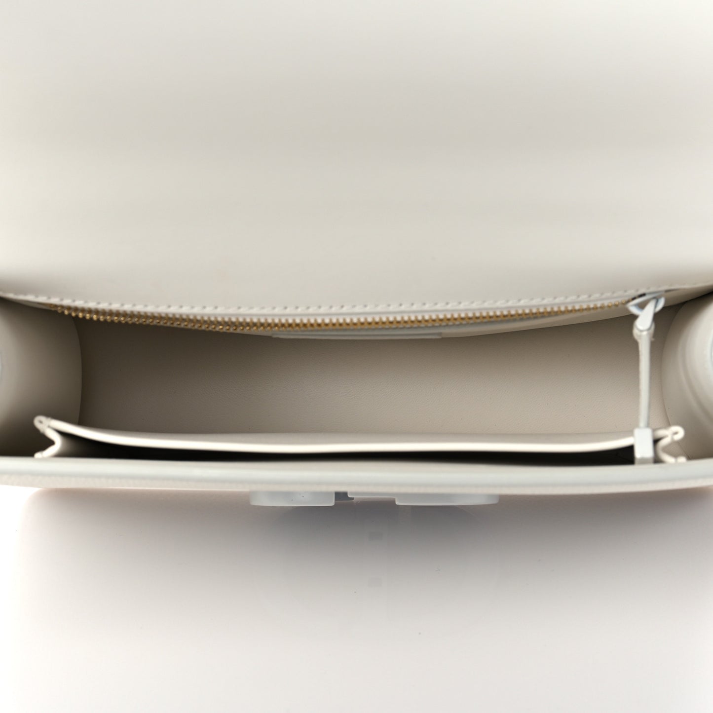 Ultra Matte Grained Calfskin 30 Montaigne Flap Bag White