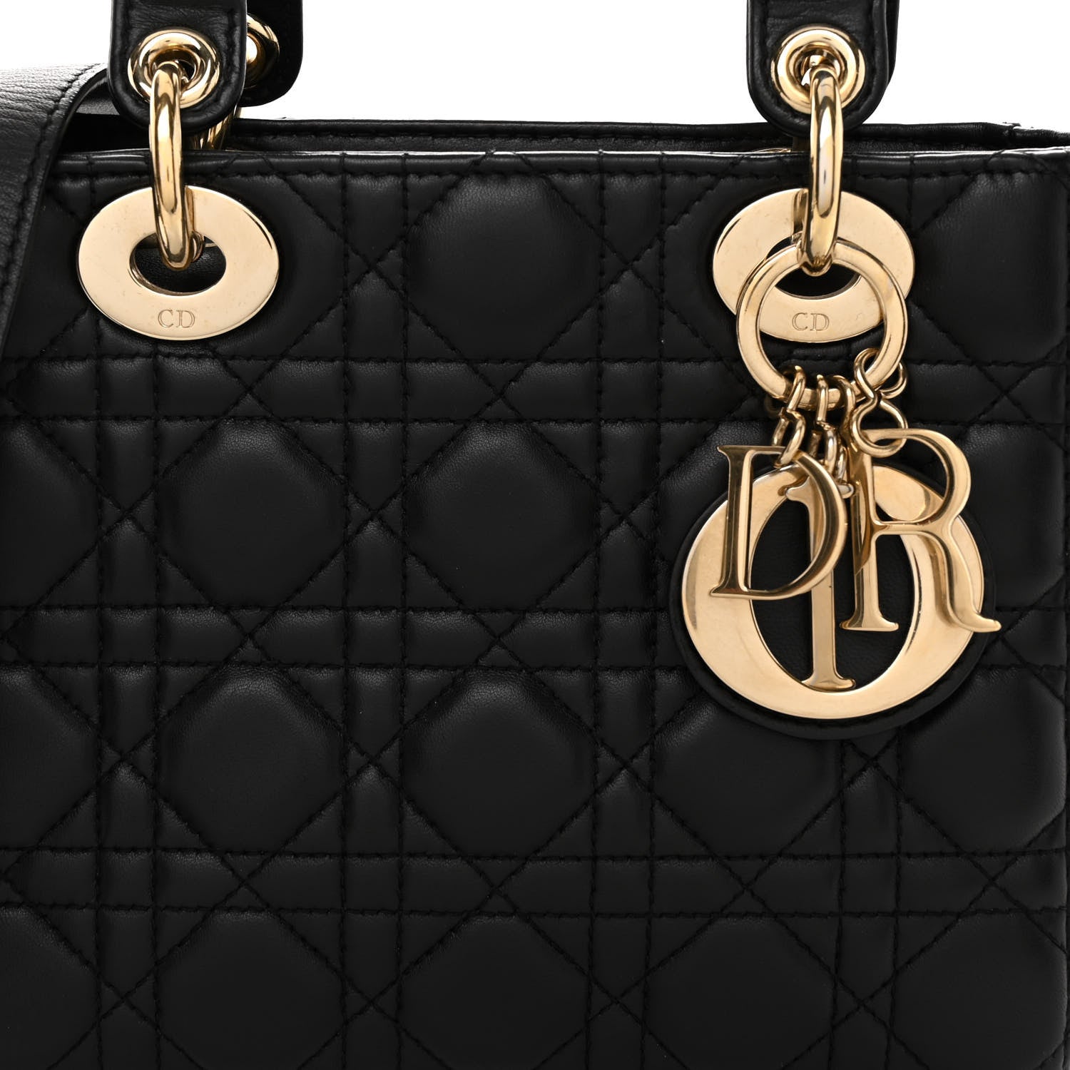 Christian Dior CHRISTIAN DIOR Lambskin Cannage Small My ABCDior Lady Dior Black 7 of 9