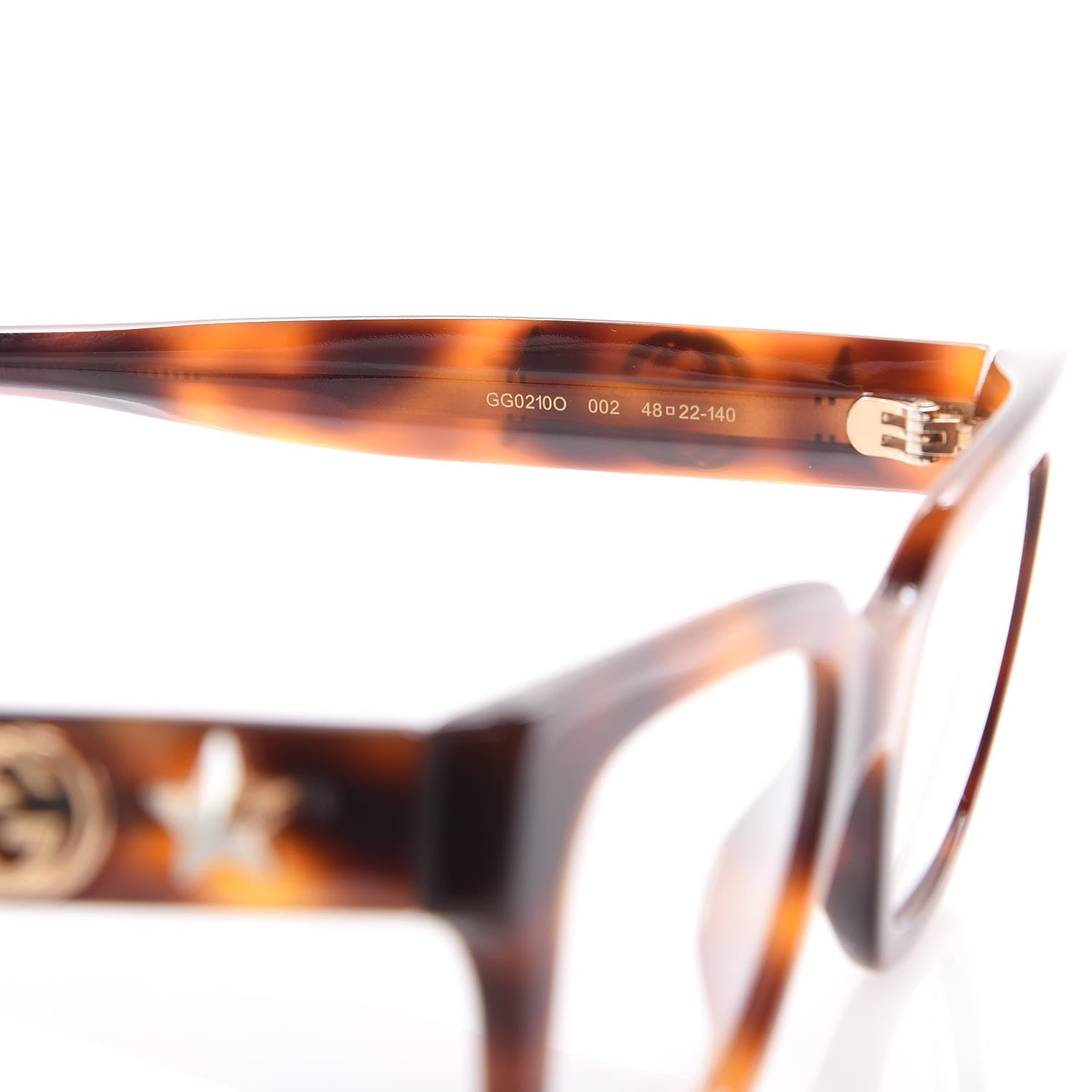Gucci Rectangle Eye Glasses GG0210O Tortoise 5 of 7