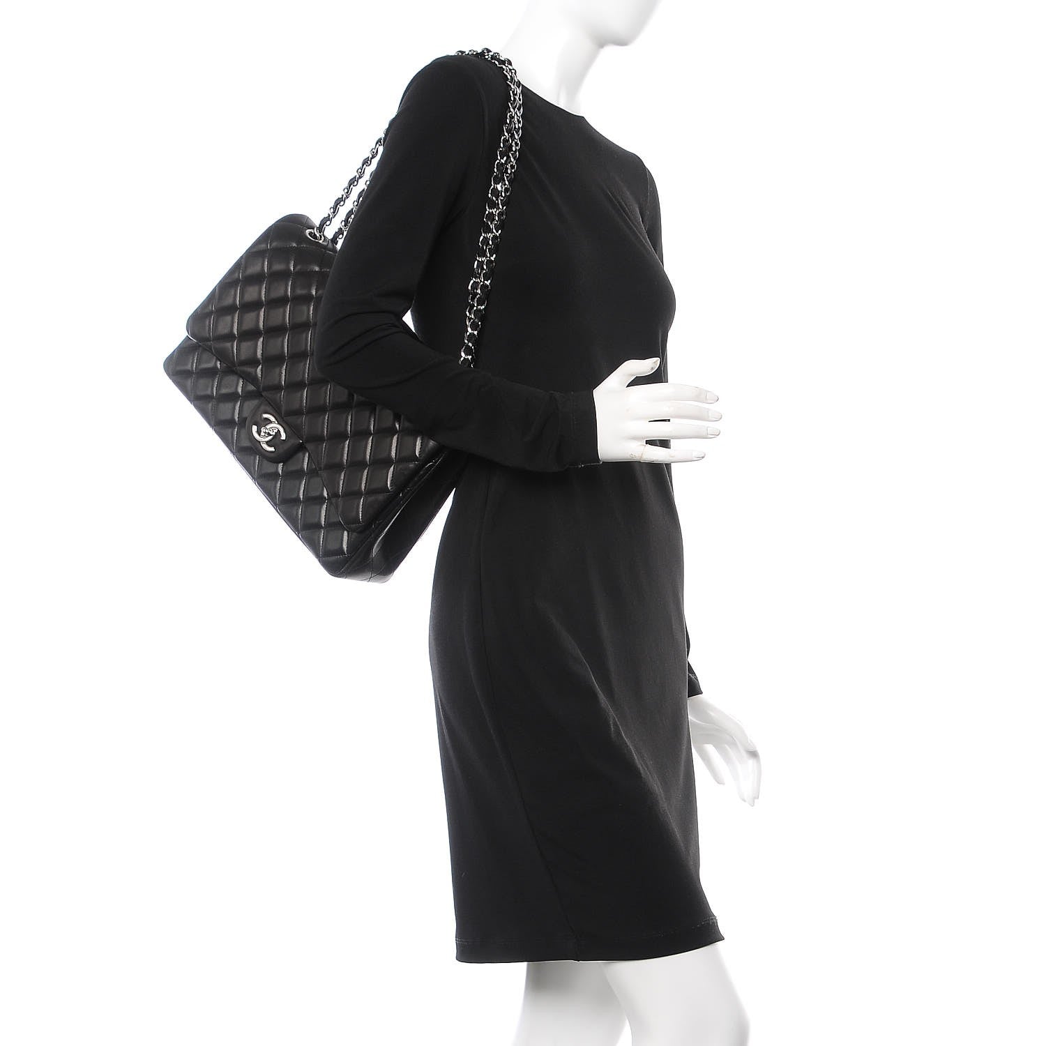 Chanel Lambskin Quilted Maxi Double Flap Black 3 of 8