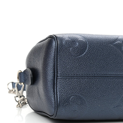 Louis Vuitton Metallic Empreinte Monogram Giant Speedy Bandouliere 20 Navy Nacre 8 of 9