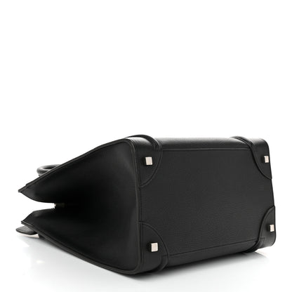 Celine Drummed Calfskin Mini Luggage Black 4 of 10