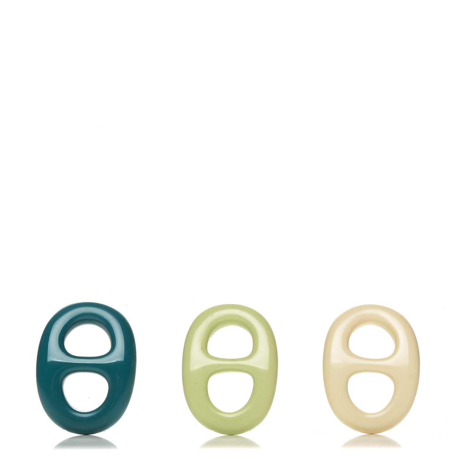 Hermes Lacquered Wood Tribord Scarf Ring Set 1 of 4