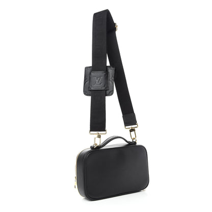 Louis Vuitton Calfskin Monogram Embossed Utility Crossbody Black 3 of 9