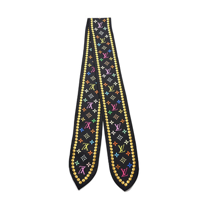 Louis Vuitton Silk Monogram Multicolor Bijou Bandeau Black 2 of 4
